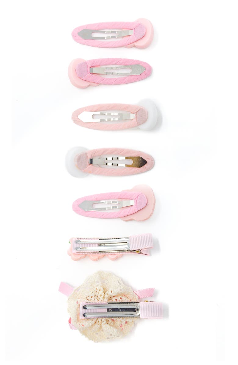 Puttisu Bunny Hug Hair Clip Set of 7 Baby, Alternate, color, Baby Pink & Pastel Pink
