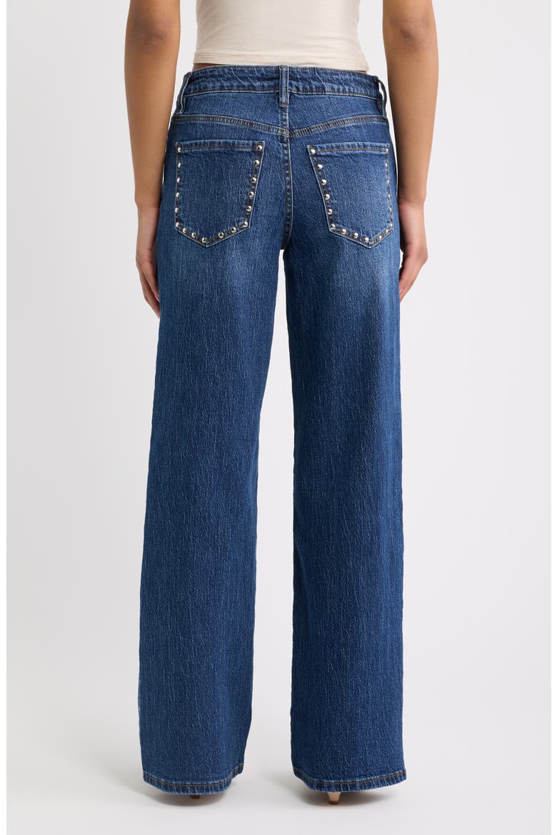 Bella Studded Wide Leg Jeans, Alternate, color, 08S DARK WASH
