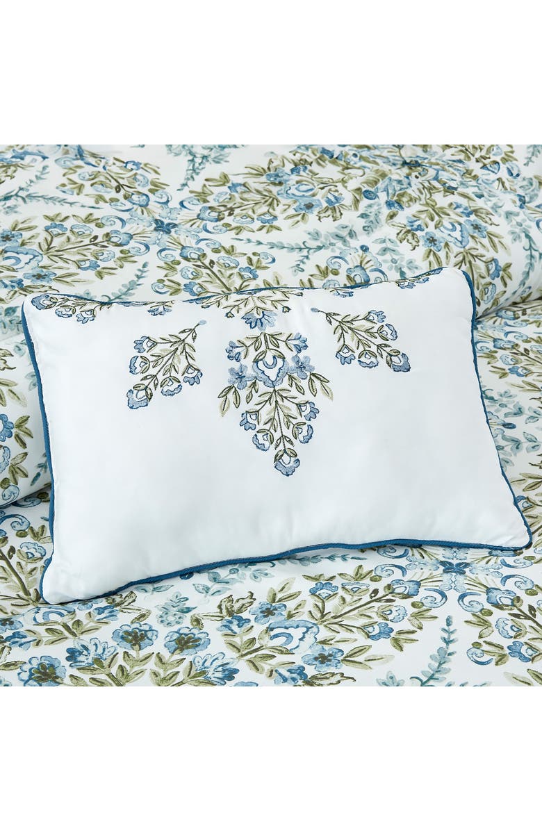 Modern Threads Floral Print Microfiber 5-Piece Comforter Set, Alternate, color, White/ Gold