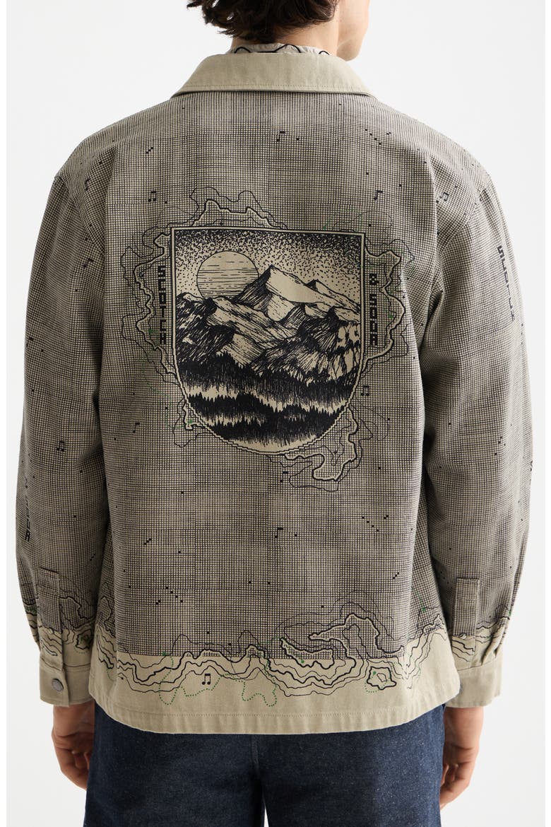 Map Graphic Snap-Up Overshirt, Alternate, color, PLAZA TAUPE