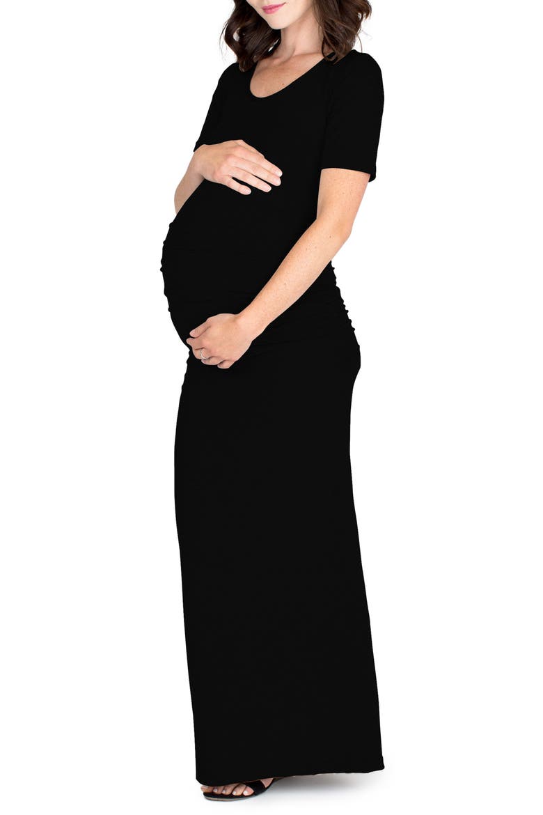 Heidi Maxi Maternity Dress, Main, color, BLACK