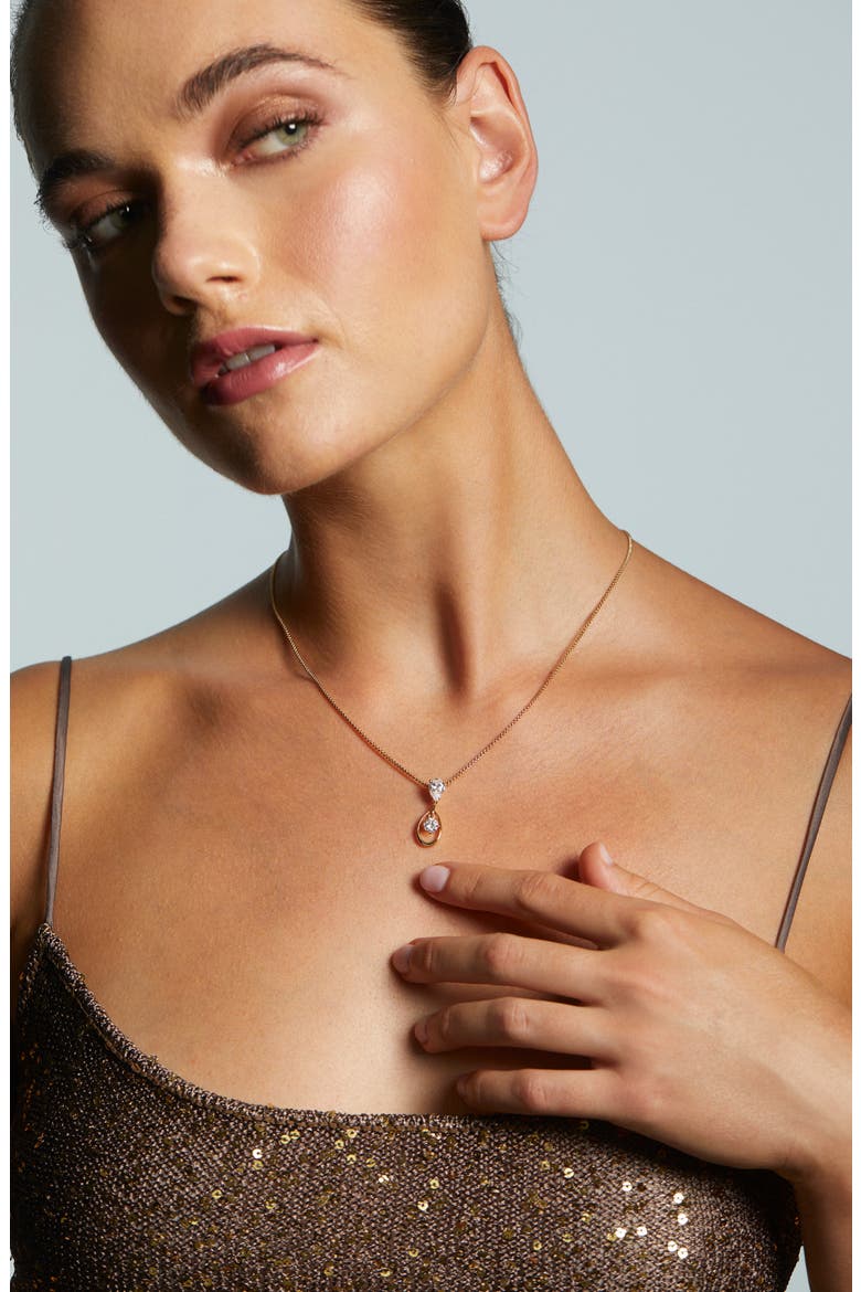 It Girl Pear Pendant Necklace, Alternate, color, GOLD