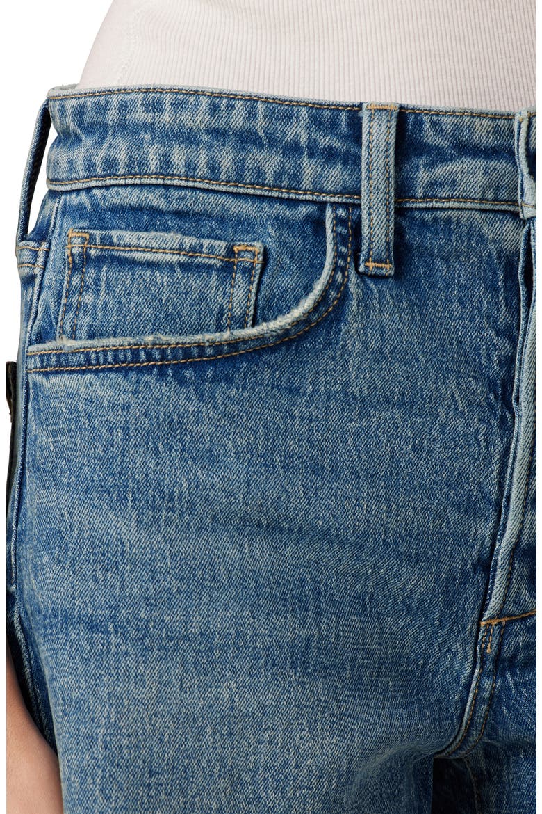 The Jessie Frayed High Waist Relaxed Denim Shorts, Alternate, color, NOT YOUR BABE