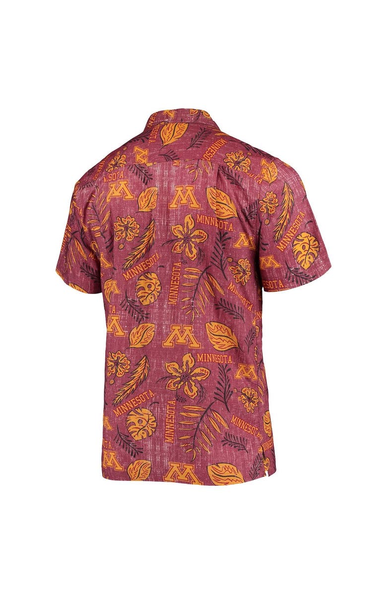 Wes & Willy Men's Wes & Willy Maroon Minnesota Golden Gophers Vintage Floral Button-Up Shirt, Alternate, color,