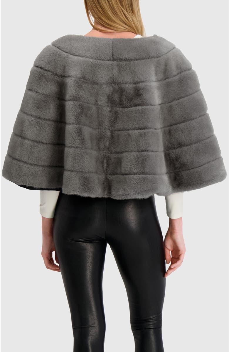 Lyla Grant Fur-Free Mink (Faux Fur) Stole, Alternate, color, Dark Gray