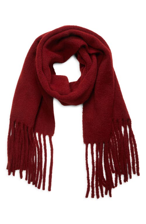 Loulou De Saison Santo Large Baby Alpaca Blend Fringe Scarf In Red