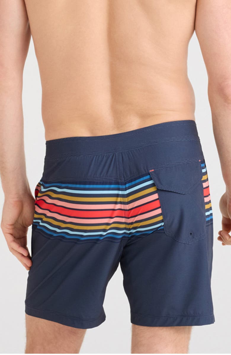 SAXX Betawave 2-in-1 5-Inch Board Shorts, Alternate, color, Horizon Stripe-Maritime