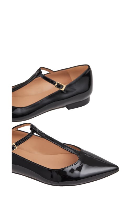 Lk Bennett Drew T-bar Pointed Toe Flat In Black