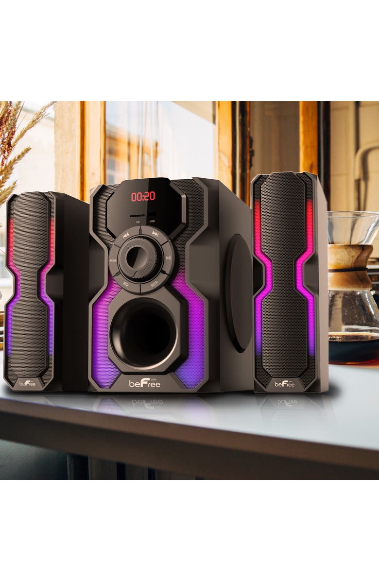 Befree Sound 2.1 Channel Bluetooth Multimedia Wired Speaker Shelf Stereo System, Alternate, color, Black