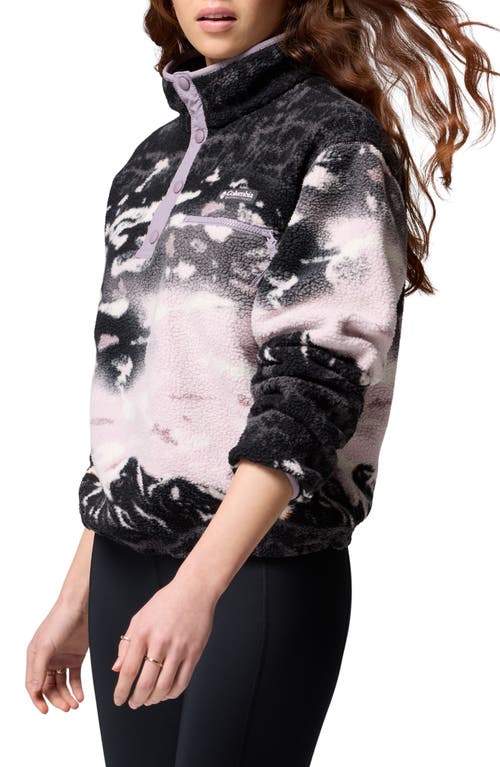 Columbia Helvetia Ii Print Crop Fleece Pullover In Black