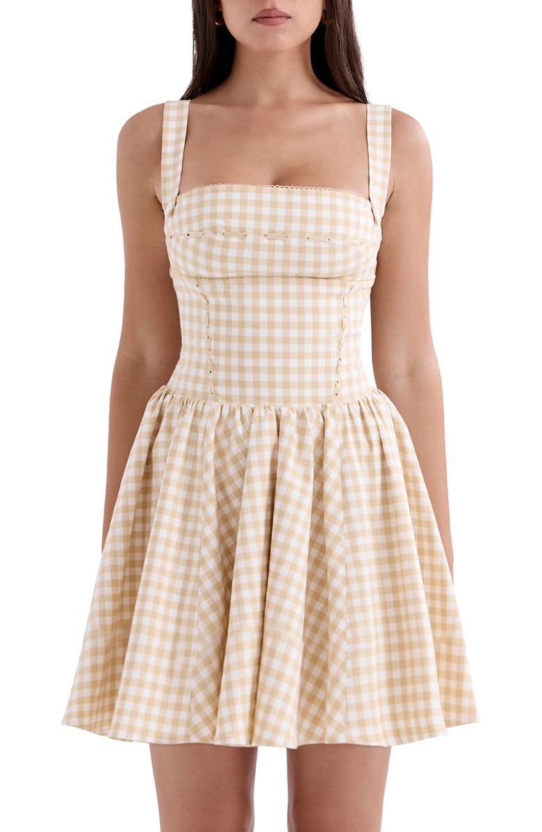 HOUSE OF CB Isadora Sleeveless Fit & Flare Minidress, Alternate, color, Gingerbread