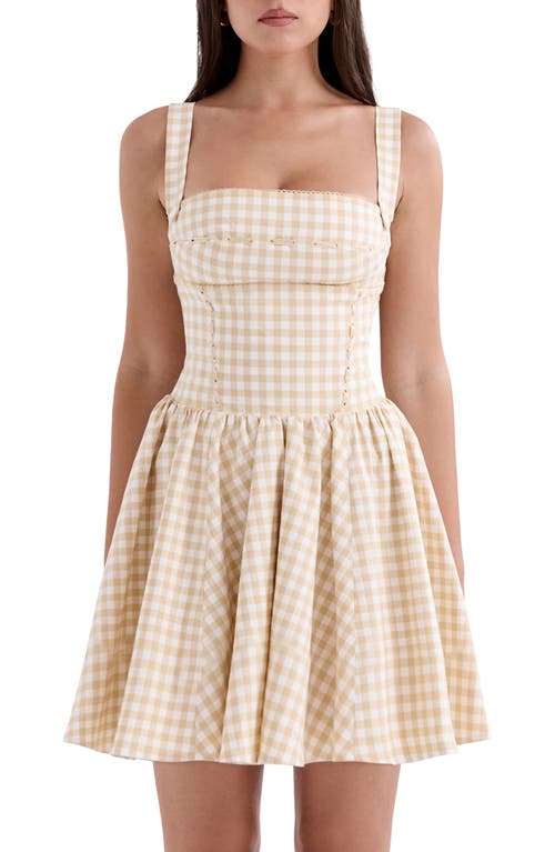 House Of Cb Isadora Sleeveless Fit & Flare Minidress In Neutral