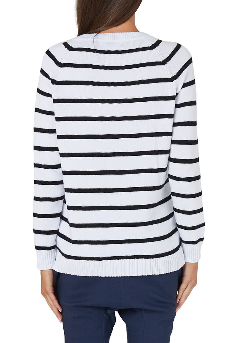 Maternity/Nursing Sweater, Alternate, color, WHITE/ BLACK
