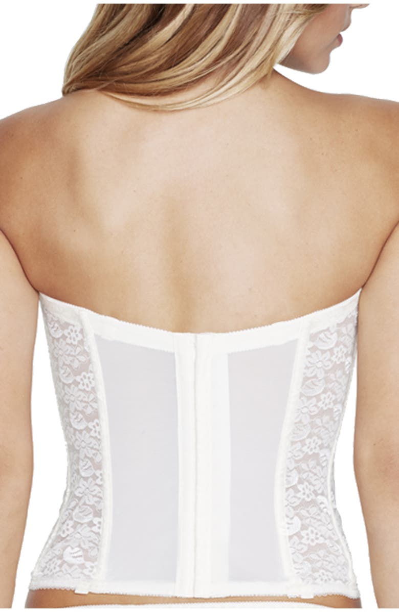 Dominique Intimates Colette Lace Low Back Convertible Corset Longline Bra, Alternate, color, Bone