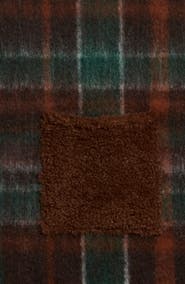 Steve Madden Plaid Scarf with Faux Fur Pockets