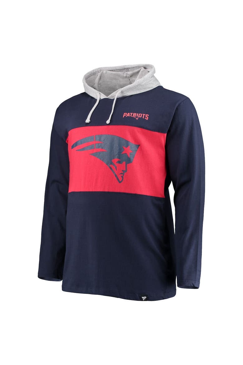 Men's Fanatics Branded Navy New England Patriots Big & Tall Logo Hoodie Long Sleeve T-Shirt, Alternate, color, Navy