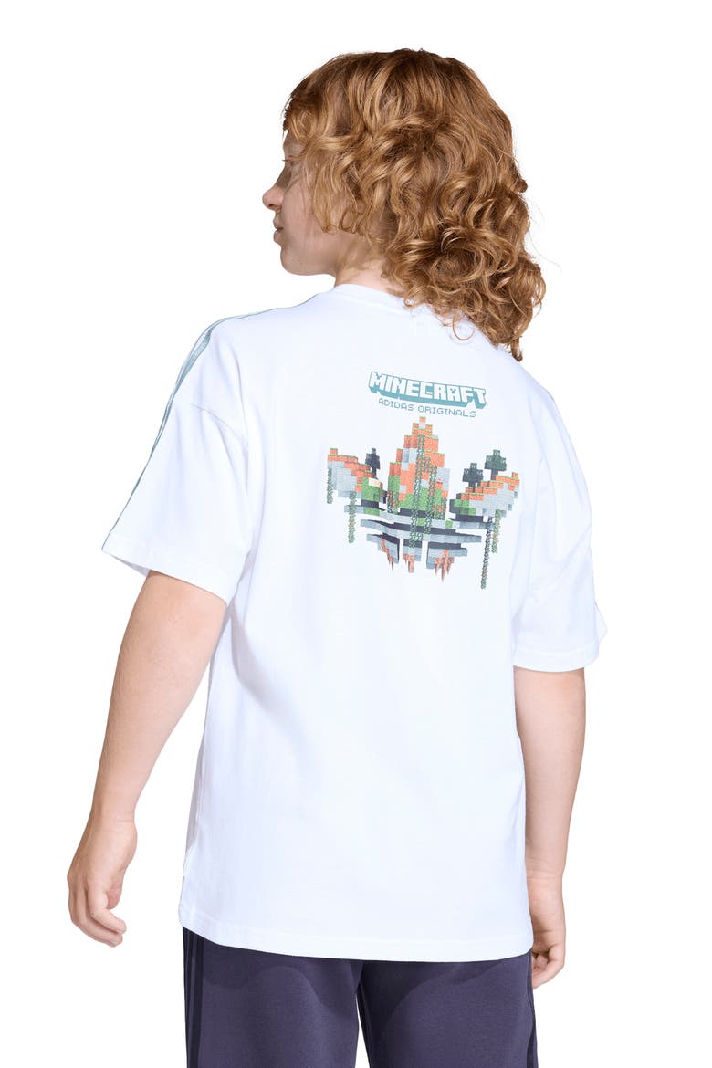 Kids' Minecraft 3-Stripes Graphic T-Shirt, Alternate, color, WHITE