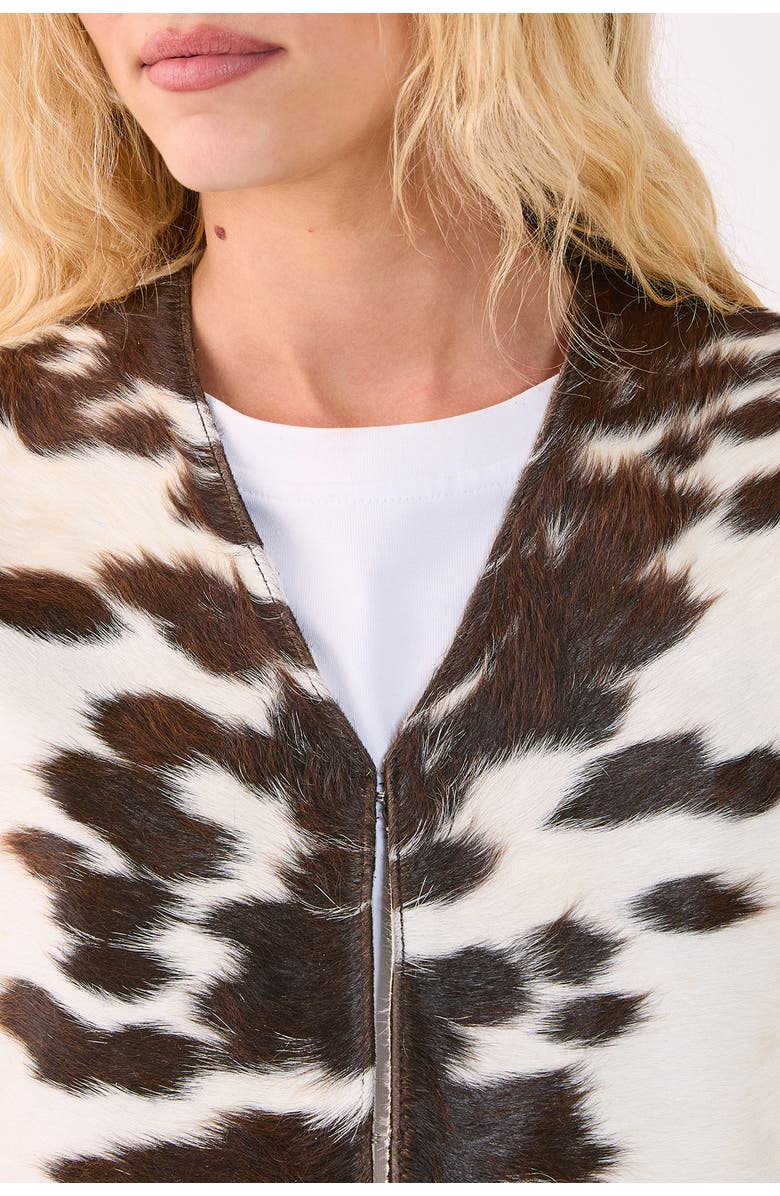 NASTY GAL Cow Hide Leather Waistcoat, Alternate, color, White