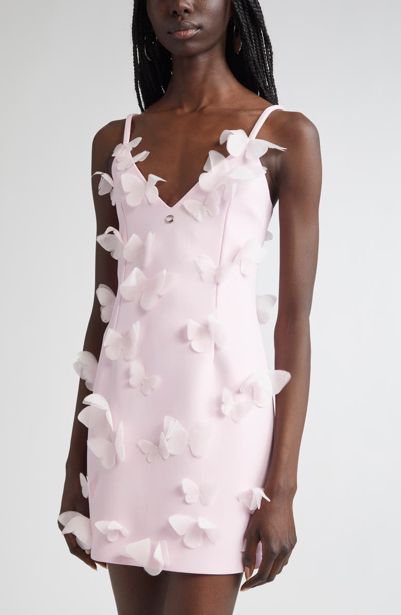 Coperni Organza Butterfly Appliqué Scuba Knit Minidress, Alternate, color,