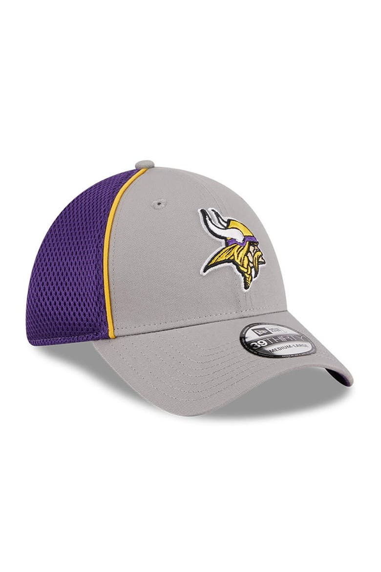 Men's New Era Gray Minnesota Vikings  Pipe 39THIRTY Flex Hat, Alternate, color, Gray
