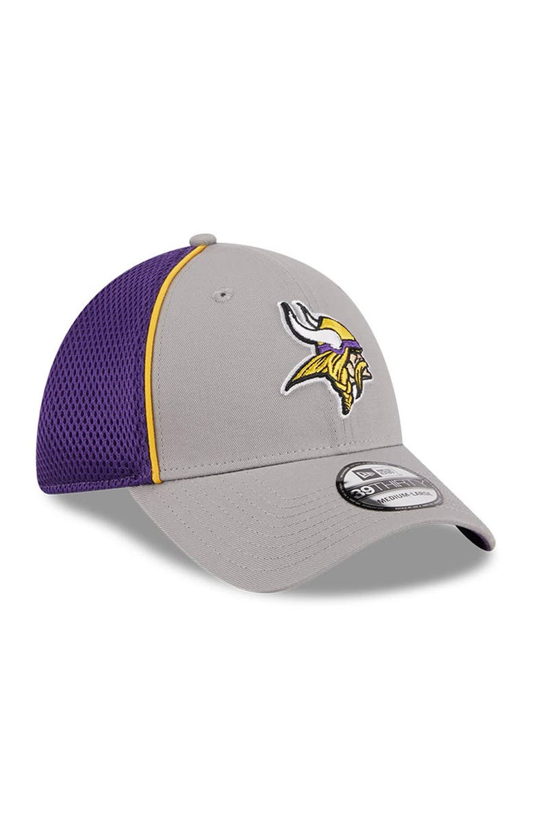 New Era Men's New Era Gray Minnesota Vikings  Pipe 39THIRTY Flex Hat, Alternate, color, 