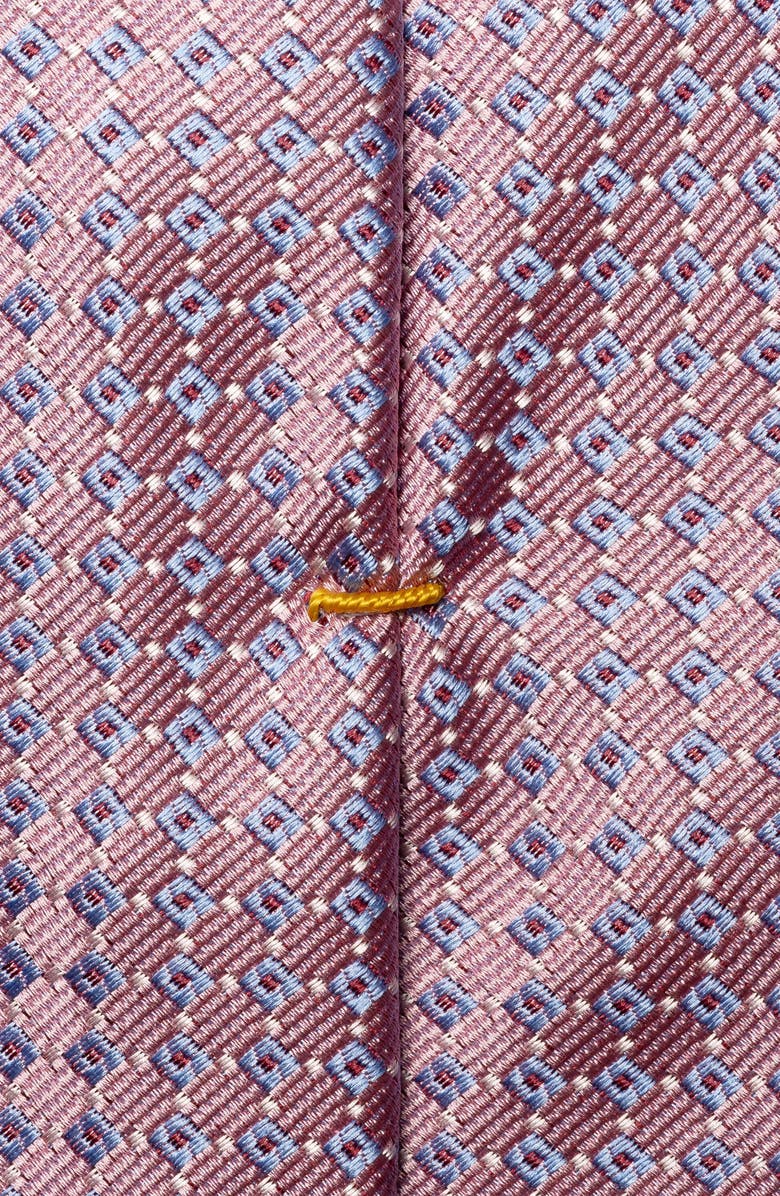 Eton Neat Geometric Silk Tie, Alternate, color, Medium Pink
