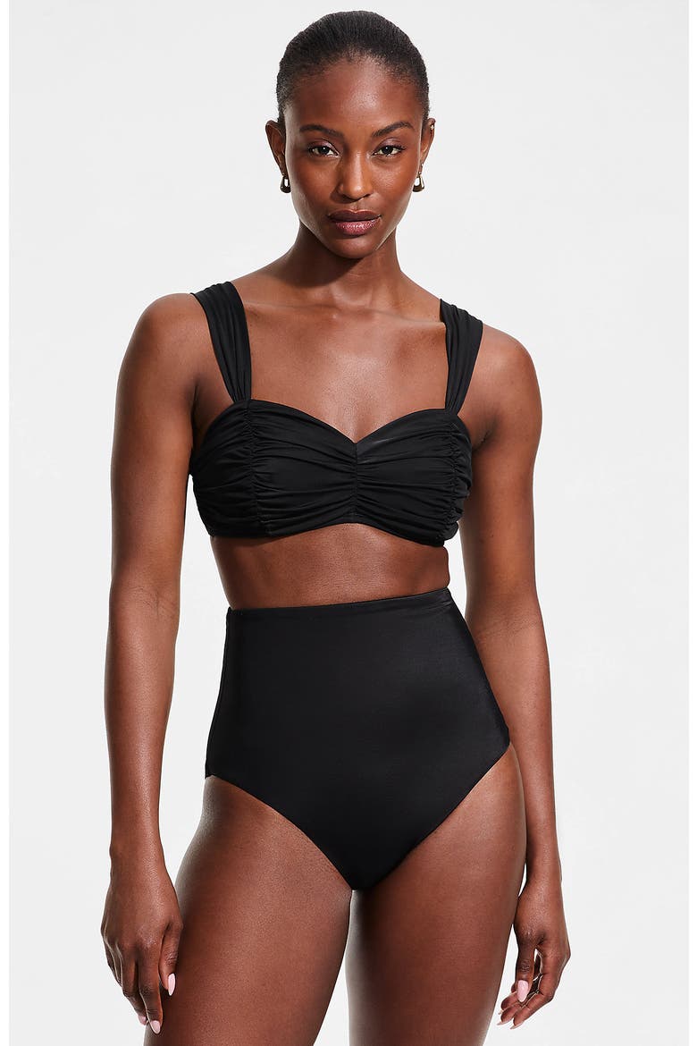 Slender Lite Sweetheart Shirred Bikini Top, Main, color, Black