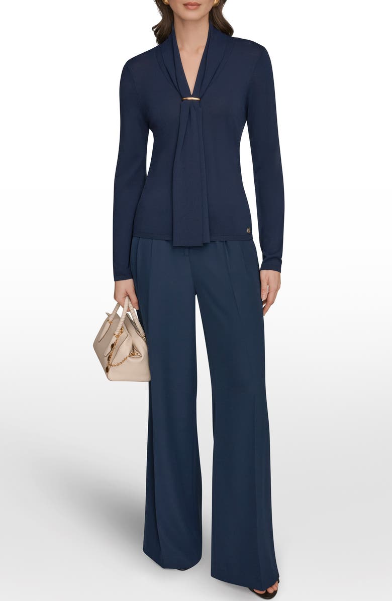 Donna Karan New York Drape Neck Sweater, Alternate, color, Nightfall