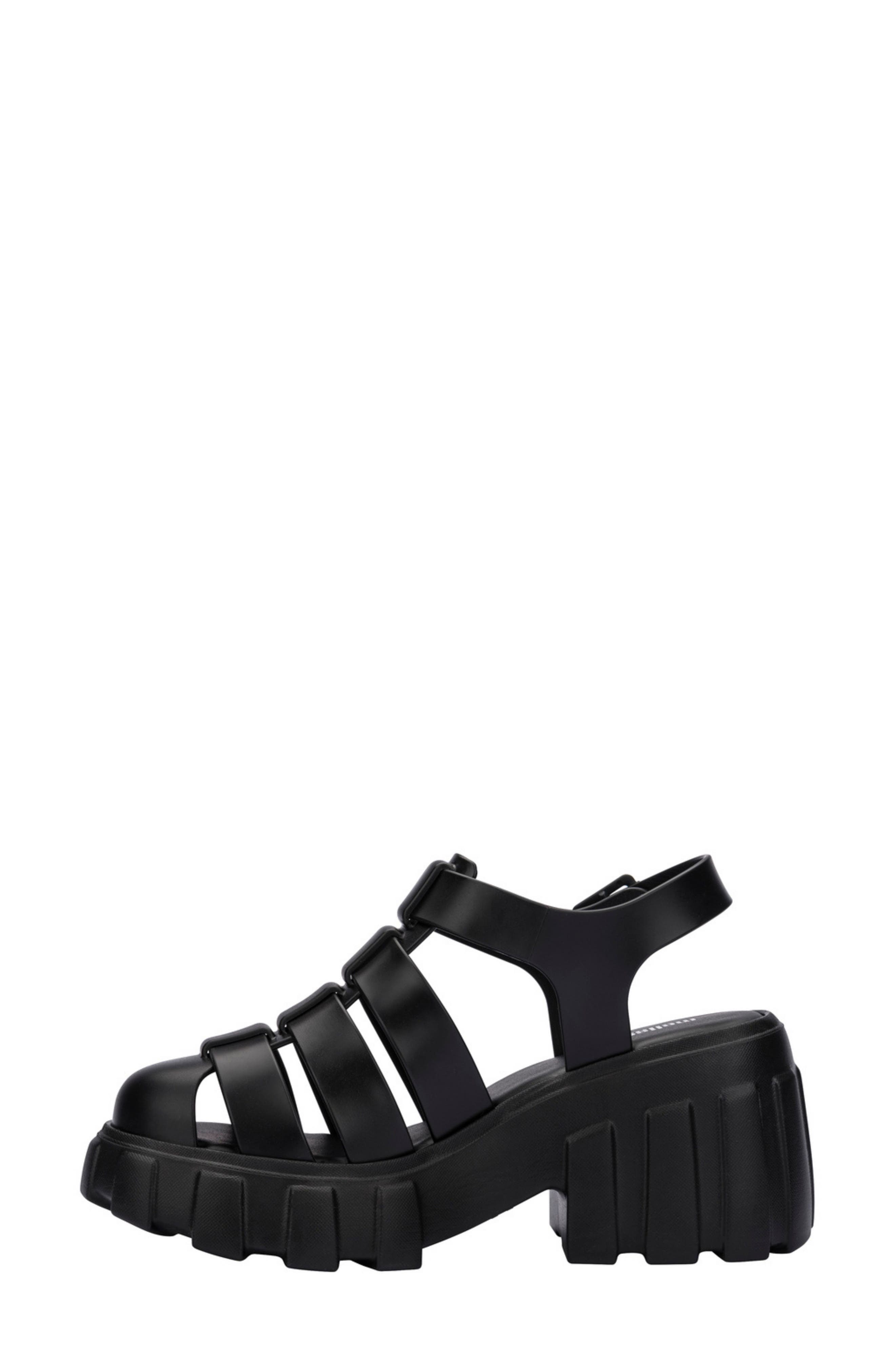 Melissa Megan Platform Fisherman Sandal, Alternate, color, Black