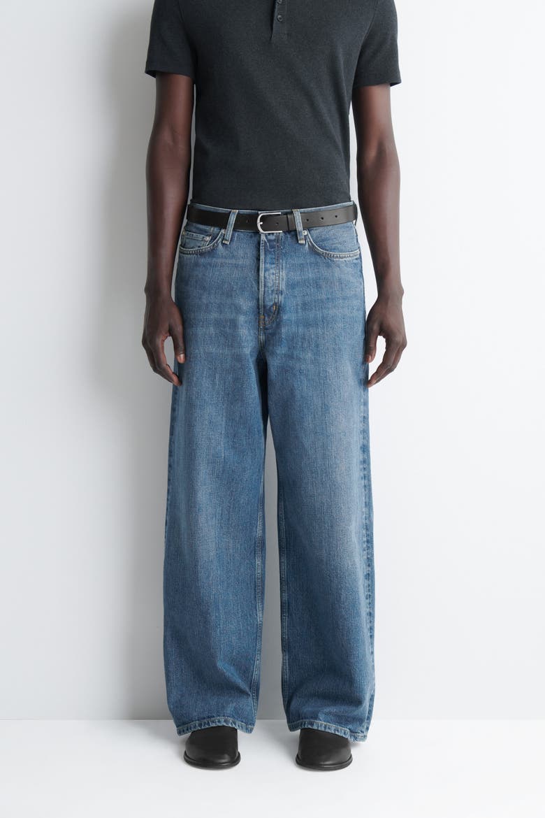 Fold Relaxed-fit Wide-leg Jeans, Alternate, color, BLUE