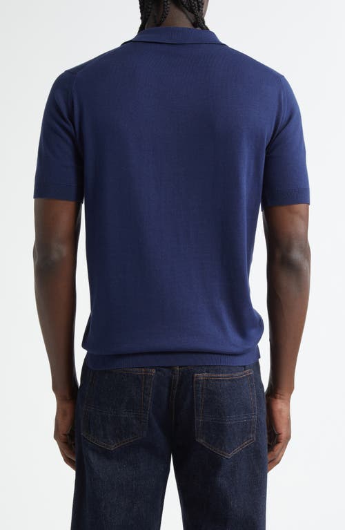 John Smedley Isis Fine Knit Cotton Polo Shirt In Blue