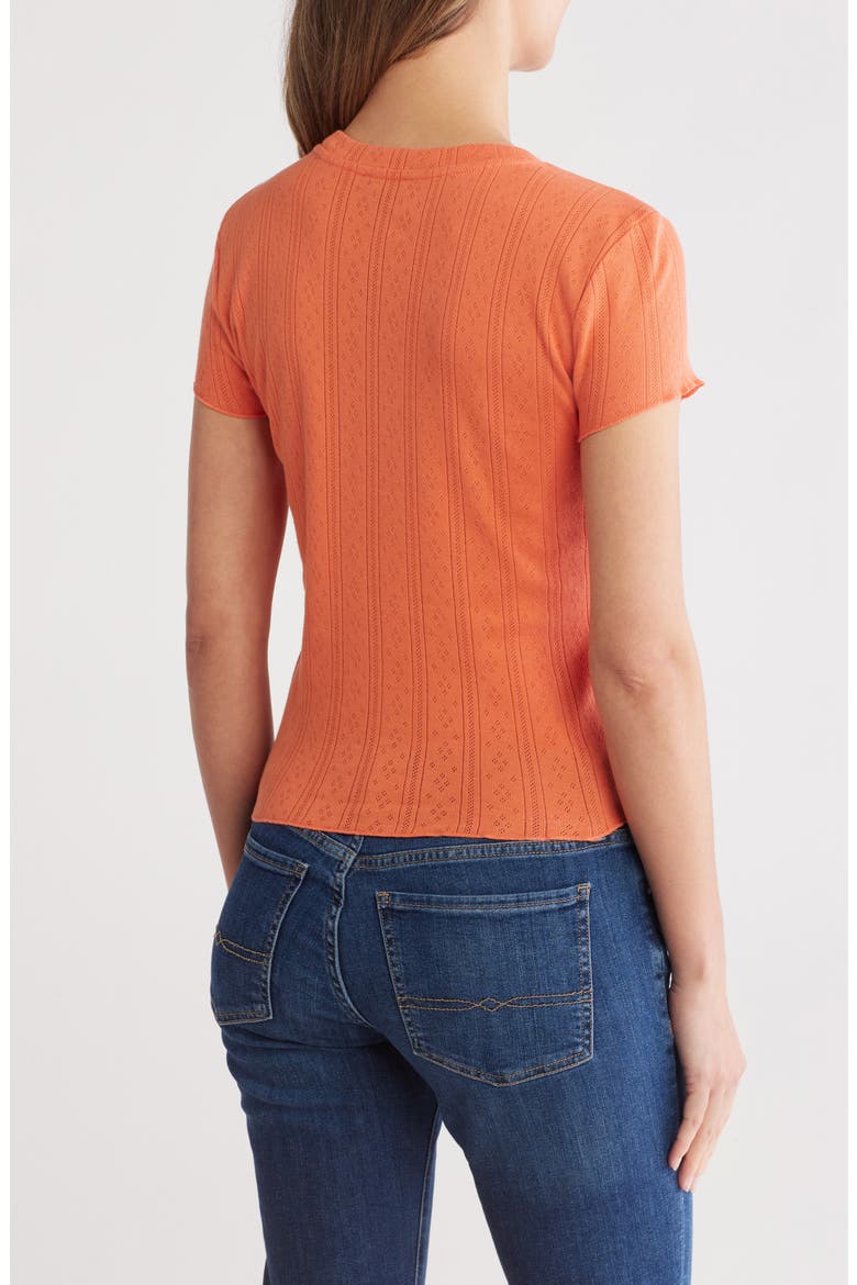 Como Pointelle T-Shirt, Alternate, color, PERSIMMON