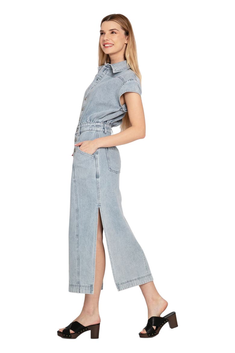 Sundown Denim Midi Shirt Dress, Alternate, color, Stonewash