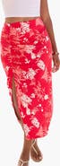 LASCANA Ruched Slit Midi Skirt