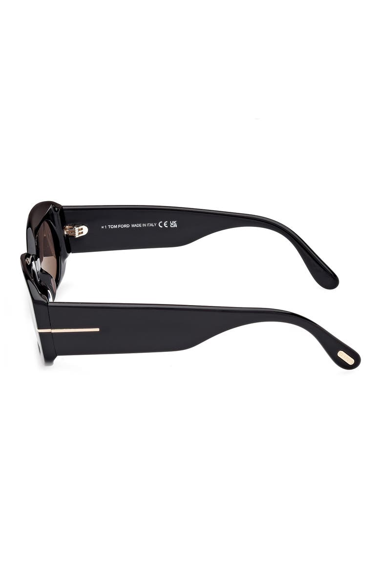 Cielle 52mm Oval Sunglasses, Alternate, color, BLACK/ ECO / SMOKE LENSES