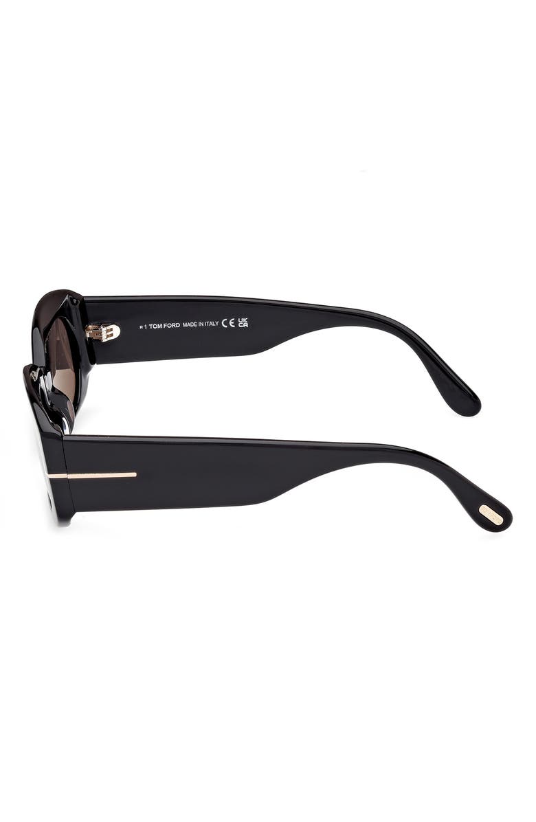 TOM FORD Cielle 52mm Oval Sunglasses, Alternate, color, Black/ Eco / Smoke Lenses