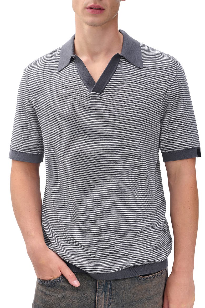 Harvey Chevron Johnny Collar Polo, Main, color, WET IRON