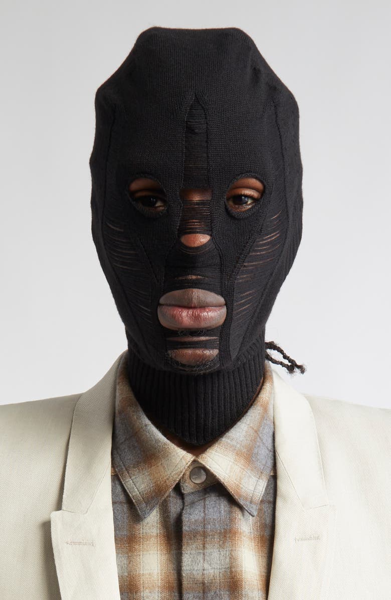 Rick Owens Passamontagna in Maglia Wool Balaclava, Alternate, color, 