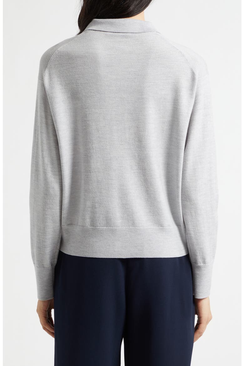 Polo Wool Blend Sweater, Alternate, color, HEATHER GREY/ OFF WHITE