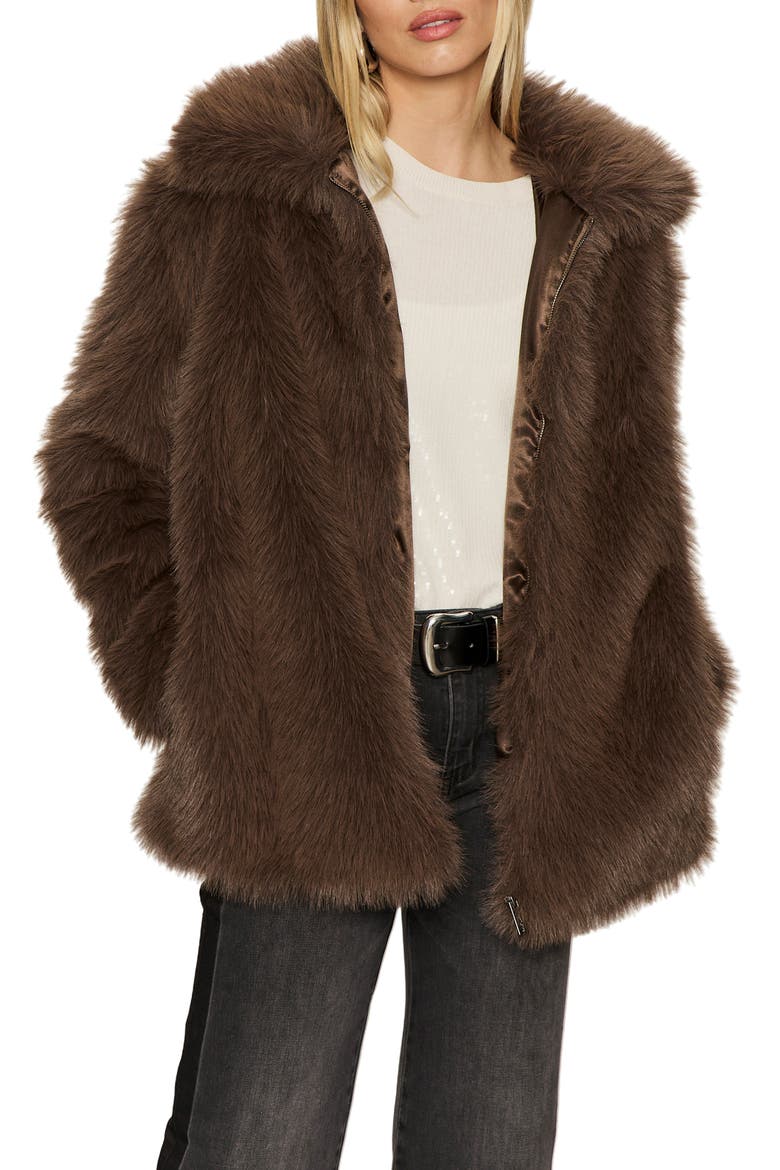 Carmen Faux Fur Coat, Alternate, color, MOREL