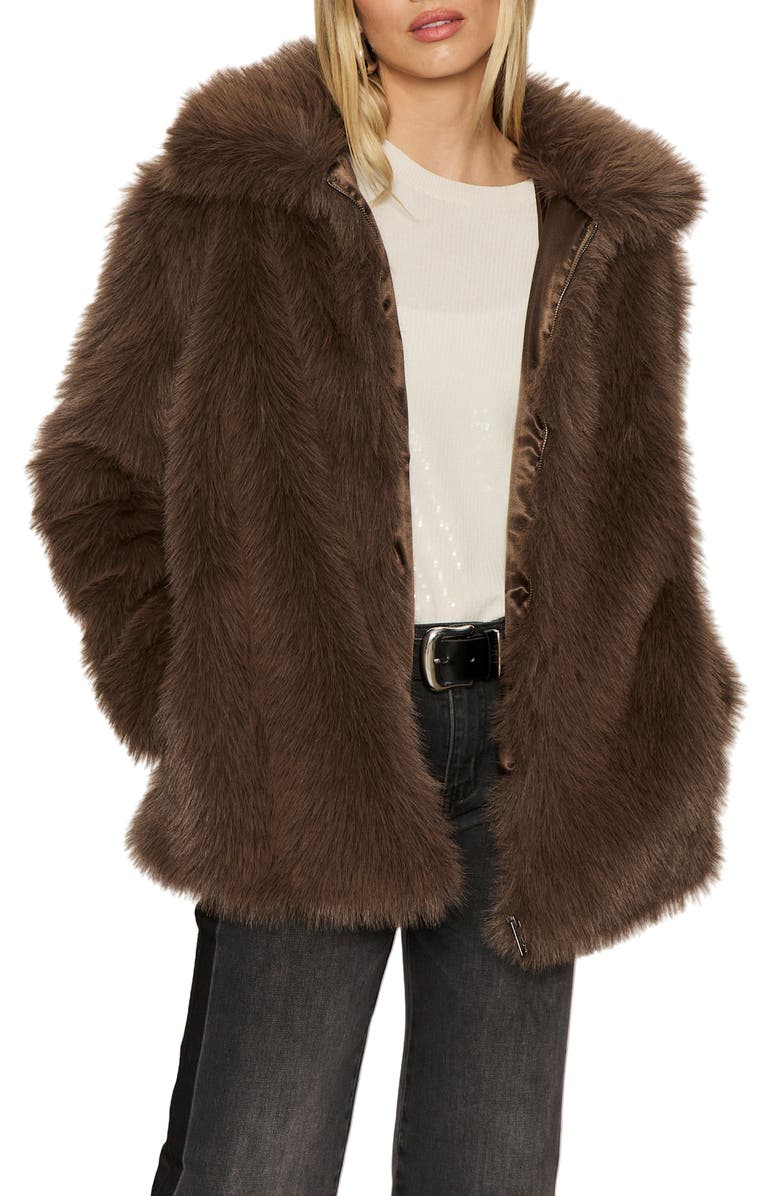 Sanctuary Carmen Faux Fur Coat, Alternate, color, Morel