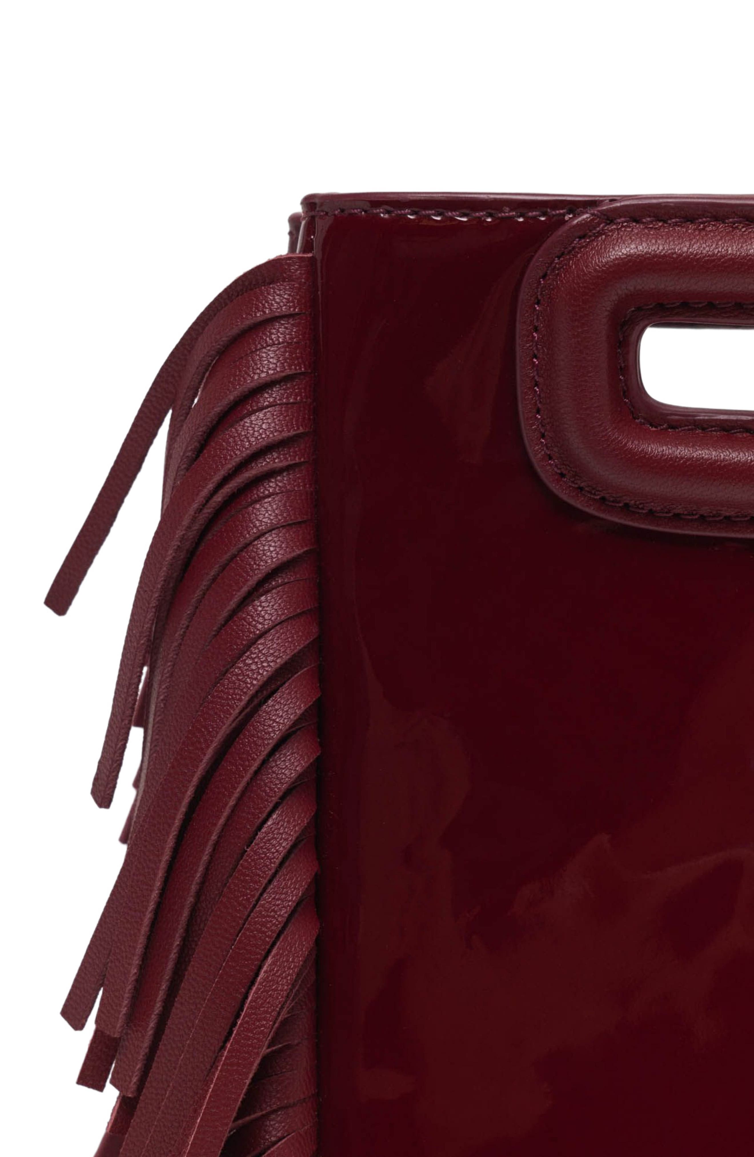 maje Patent leather Mini M Bag, Alternate, color, Burgundy