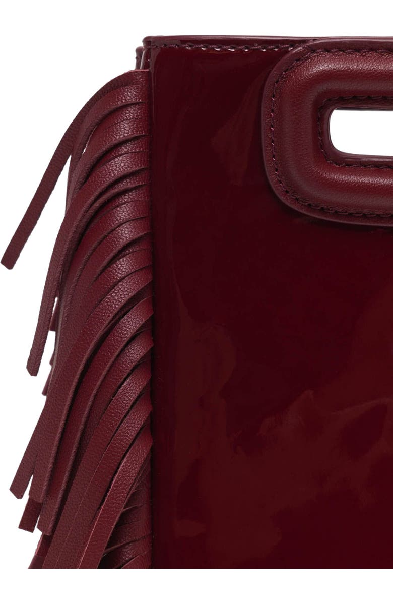 maje Patent leather Mini M Bag, Alternate, color, Burgundy