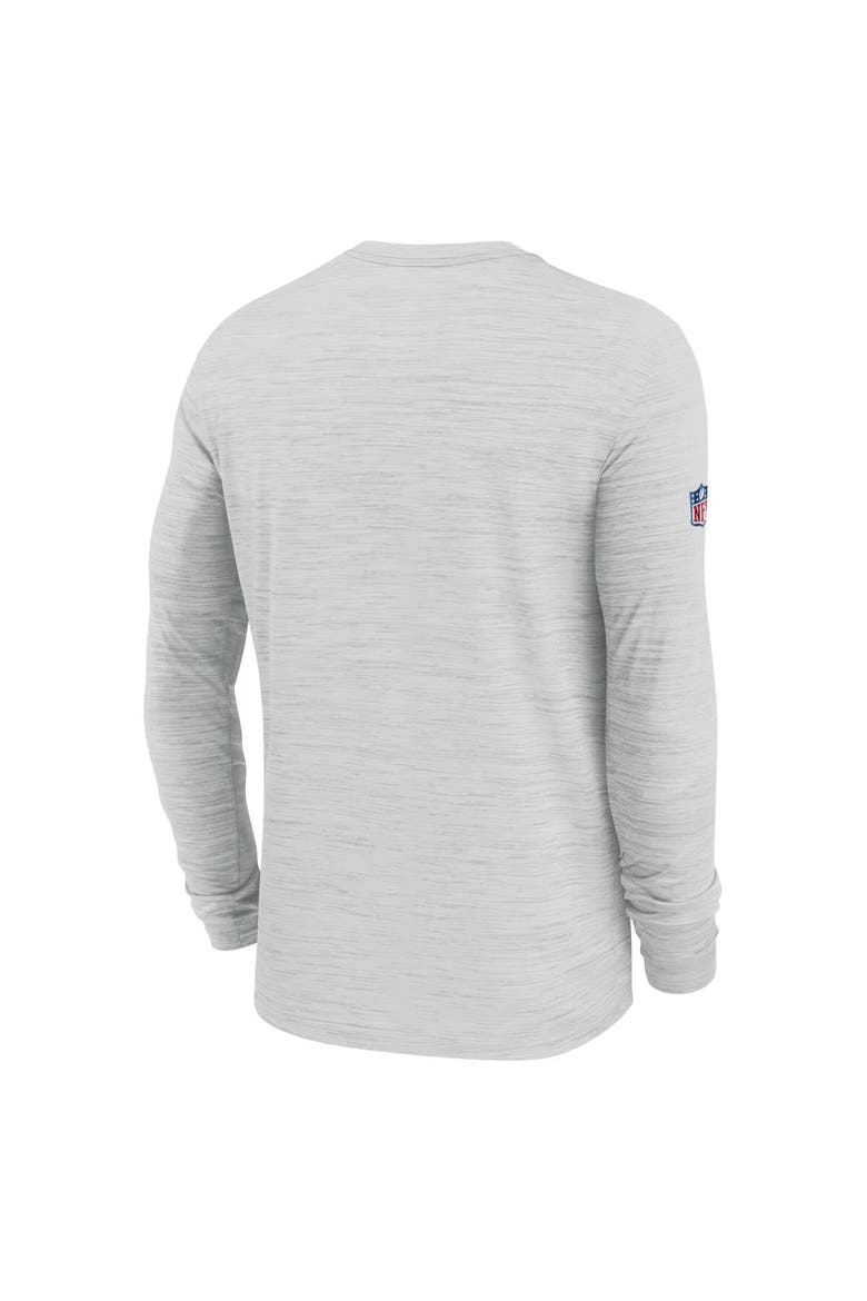 Men's Nike White New England Patriots Sideline Velocity Athletic Stack Performance Long Sleeve T-Shirt, Alternate, color, White