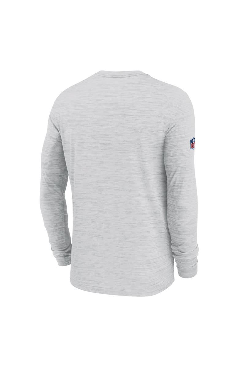 Nike Men's Nike White New England Patriots Sideline Velocity Athletic Stack Performance Long Sleeve T-Shirt, Alternate, color, 