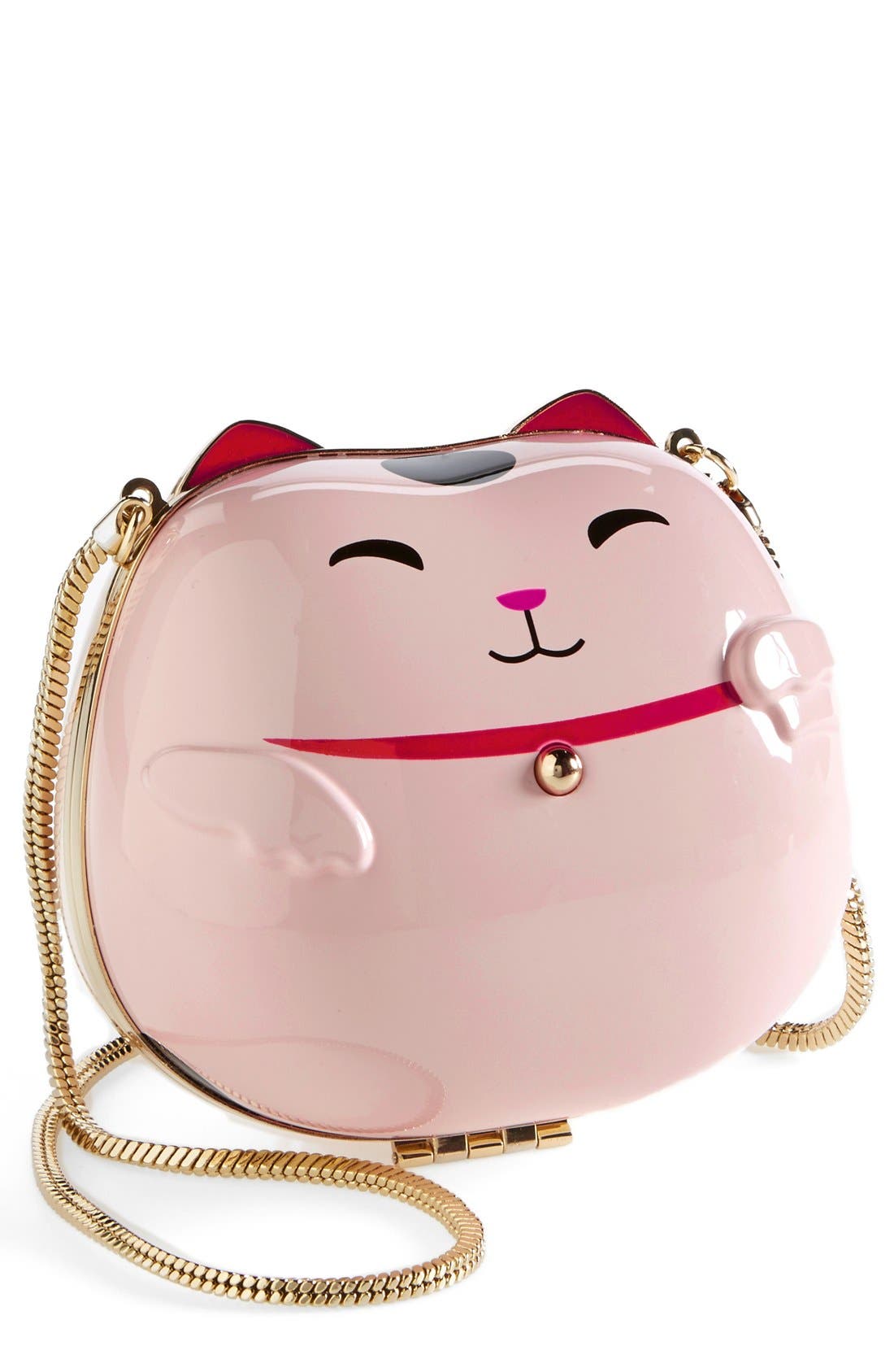 'hello tokyo cat' clutch, Main, color, PINK