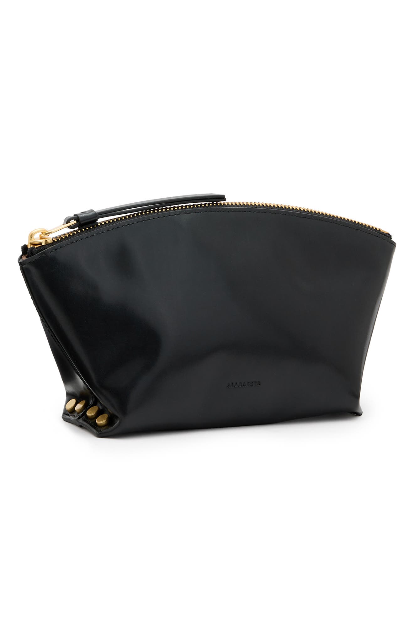 AllSaints Anais Stud Leather Clutch, Alternate, color, 