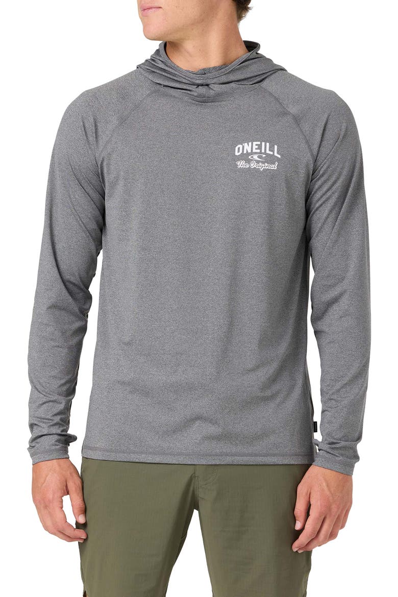 Mascot UPF Long Sleeve Hooded Rashguard Pullover, Main, color, GARGOYLE MELANGE