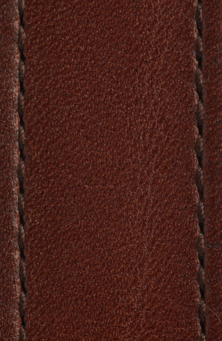 Saint Laurent Cassandre Logo Skinny Leather Belt, Alternate, color, Dark Wet Clay