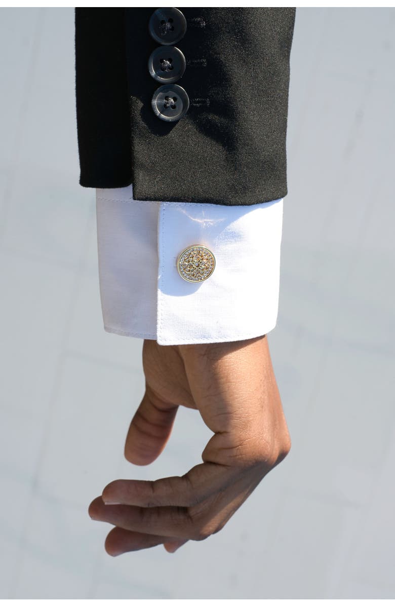Classicharms Constantine Regal Round Cufflinks, Alternate, color, Gold